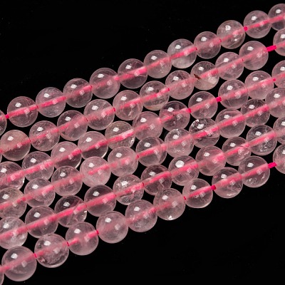 Natural Rose Quartz Beads Strands G-C076-8mm-3-1