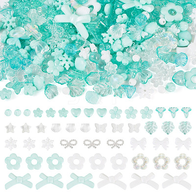 100G Transparent & Opaque Acrylic Beads TACR-TA0001-57C-1