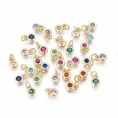 Brass with Single Cubic Zirconia Charms ZIRC-F095-03G-1