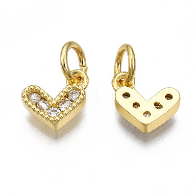 Brass Micro Pave Cubic Zirconia Charms KK-N227-33G-04-NF-1