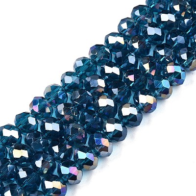Electroplate Glass Beads Strands EGLA-A044-T8mm-B27-1