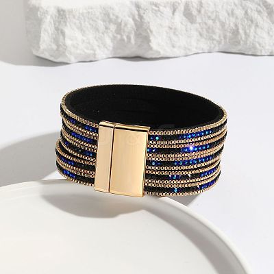 PU Leather Rhinestone Multi-strand Bracelets WGEB3AF-01-1