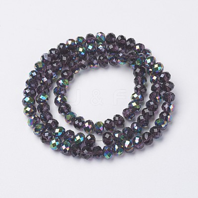 Electroplate Transparent Glass Beads Strands EGLA-A034-T4mm-Q09-1
