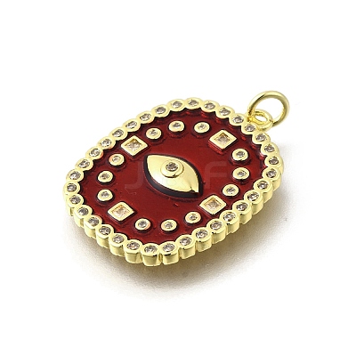 Brass Micro Pave Cubic Zirconia Pendants KK-U072-40A-G-1