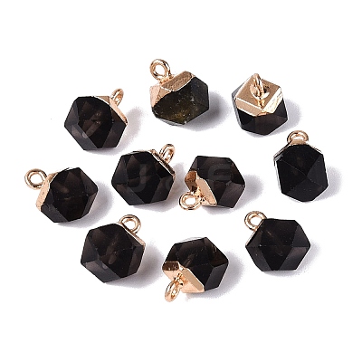 Natural Obsidian Pendants G-N359-18G-01-1