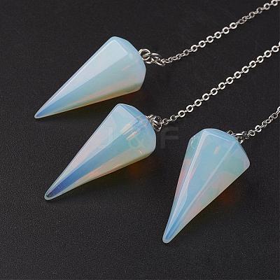 Opalite Hexagonal Pointed Dowsing Pendulums G-G956-D09-FF-1
