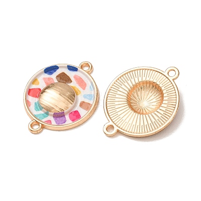 Printed Alloy Enamel Connector Charms AL-CBA2638-02F-1