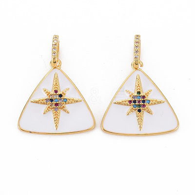 Brass Micro Pave Colorful Cubic Zirconia Pendants KK-S354-333-NF-1