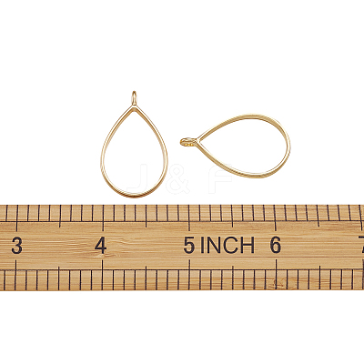 Rack Plating Alloy Teardrop Open Back Bezel Pendants PALLOY-TA0001-09G-1