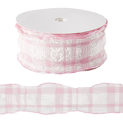 1 Roll Polyester Ruffled Ribbon SRIB-CY0001-14D-1