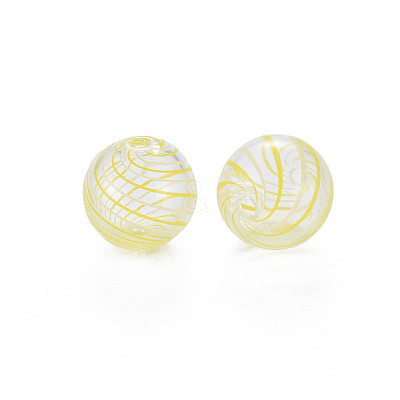 Transparent Handmade Blown Glass Globe Beads GLAA-T012-35A-01-1