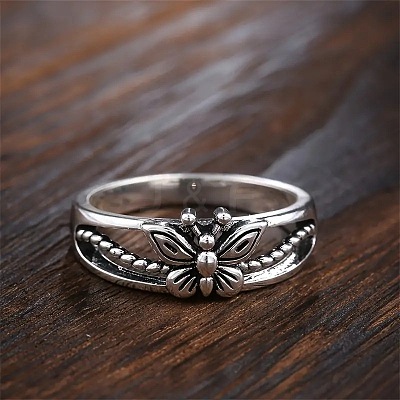 Butterfly Hollow Out Alloy Finger Rings FS-WG9DE85-01-1