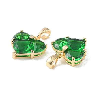 Brass Micro Pave Cubic Zirconia Charms KK-L208-03G-02-1