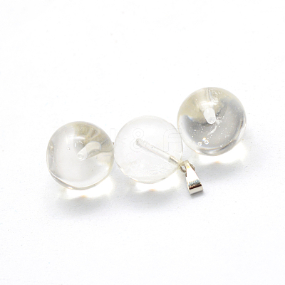 Round Watermelon Stone Glass Pendants G-Q434-10-1