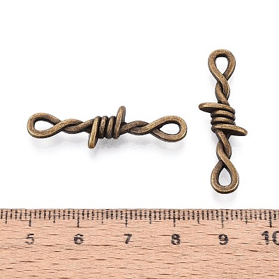 Tibetan Style Zinc Alloy Barbed Wire Links Connector Charms TIBE-N016-01AB-1