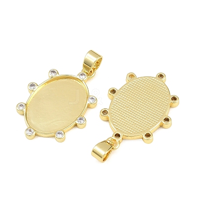Brass Pave Clear Cubic Zirconia Pendants KK-CBA6A75-01G-1