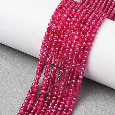 Lab Grown Red Corundum Beads Strands G-Z123-A01-3mm-1