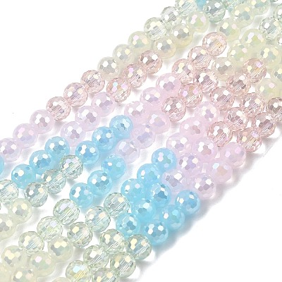 Electroplate Glass Beads Strands EGLA-D300-06-6mm-08-1