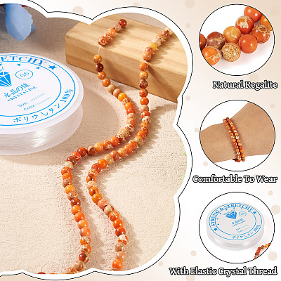 DIY Natural Regalite/Imperial Jasper/Sea Sediment Jasper Beads Bracelets  Making KIts DIY-TA0002-69B-1