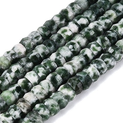 Natural Green Spot Jasper Beads Strands G-Q606-46A-07-1