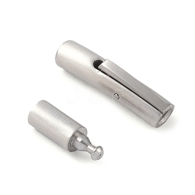 Tarnish Resistant Frosted Column 304 Stainless Steel Bayonet Necklace Clasps STAS-O035-05A-1