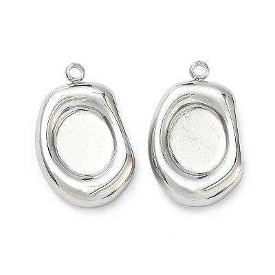 304 Stainless Steel Pendant Cabochon Settings STAS-C167-07A-P-1