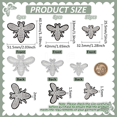 24Pcs 3 Styles Computerized Embroidery Cloth Iron on Sew on Patches PATC-FG0002-73A-1