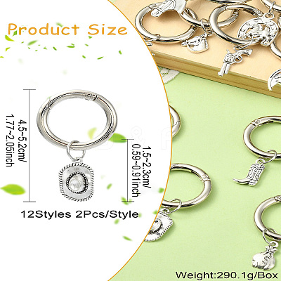 24Pcs 12 Styles Cowboy Theme Mixed Shapes Alloy Shoes Charms HJEW-CJ00041-1