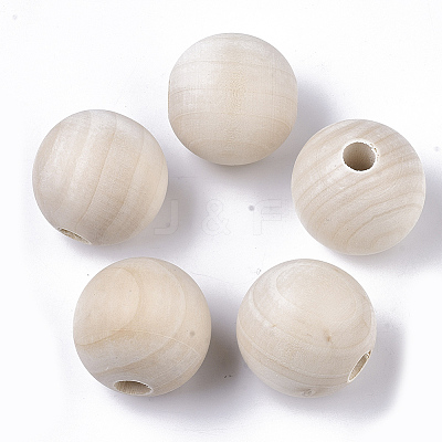 Unfinished Natural Wood Beads LS-WOOD-Q041-04A-1