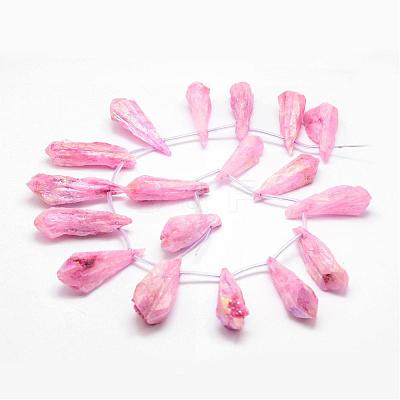 Electroplated Natural Quartz Crystal Beads Strands G-G890-A-06-1