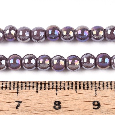 Electroplate Opaque Glass Beads Strands GLAA-T032-P4mm-AB15-1