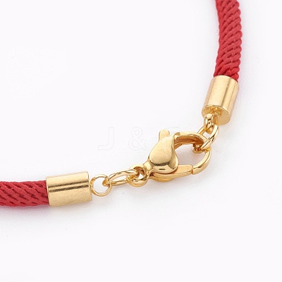 Braided Cotton Cord Bracelet Making MAK-L018-03A-02-G-1