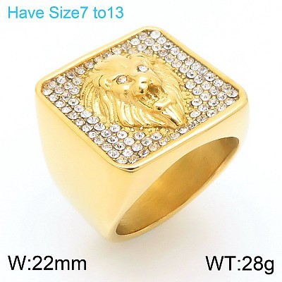 304 Stainless Steel Cubic Zirconia Finger Rings for Men FS-WG9BEFD-15-1