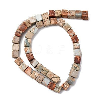 Natural Shoushan Stone Beads Strands G-B155-C07-8x8mm-1
