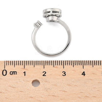 Rotatable Open Ring with Cubic Zirconia RJEW-Q776-02P-01-1