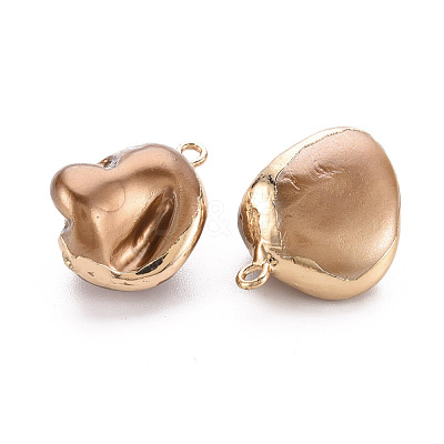 Electroplate Freshwater Shell Pendants SHEL-T018-12G-05-1