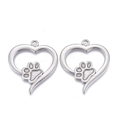 304 Stainless Steel Pendant Cabochon Settings For Enamel STAS-F249-46P-1