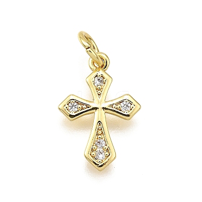 Brass Micro Pave Cubic Zirconia Pendants KK-Z100-41G-01-1