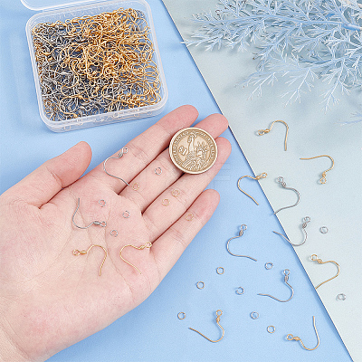 200Pcs 2 Style 304 Stainless Steel Earring Hooks DIY-UN0003-80-1