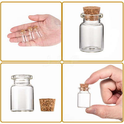 Glass Wishing Bottle Bead Containers CON-Q012-1