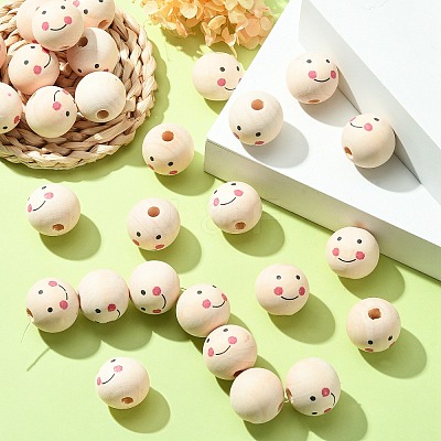 Natural Wood Beads X-WOOD-T019-13A-1
