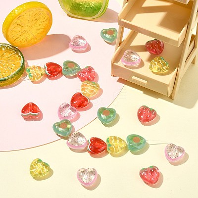 30Pcs 5 Colors Transparent Acrylic Beads MACR-CJ0002-44-1