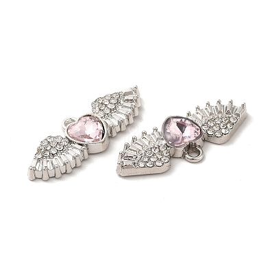 Rack Plating Alloy Rhinestone Charms PALLOY-O106-03P-01-1