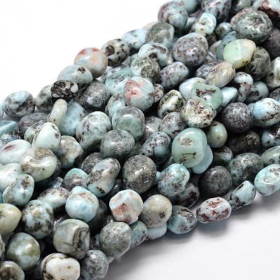 Natural Larimar Nuggets Beads Strands G-E271-128-1