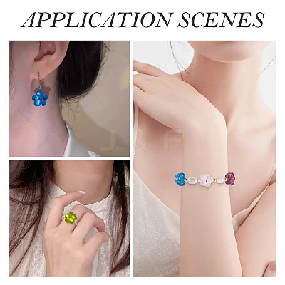 10Pcs Transparent Handmade Bumpy Lampwork Beads LAMP-TADJ0001-48F-1