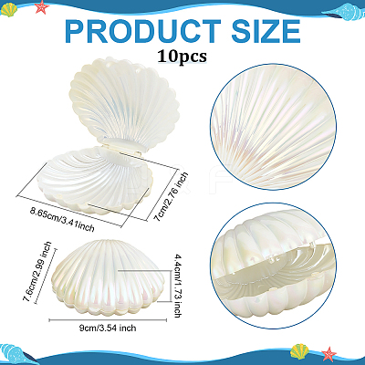 Pearlized Plastic Shell Shaped Jewelry Storage Boxes AJEW-WH0695-138A-02-1