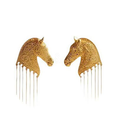 Alloy Horse Tassel Earrings for Women WG227FF-01-1