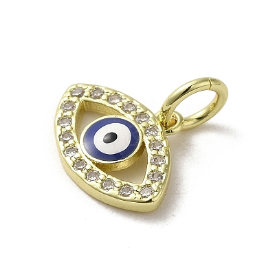 Brass Micro Pave Cubic Zirconia Charms KK-E092-07G-04-1