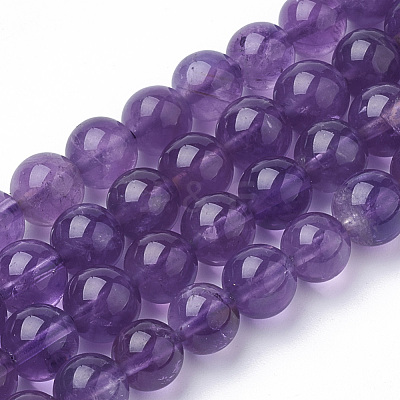 Natural Amethyst Beads Strands G-Q961-17-5mm-1