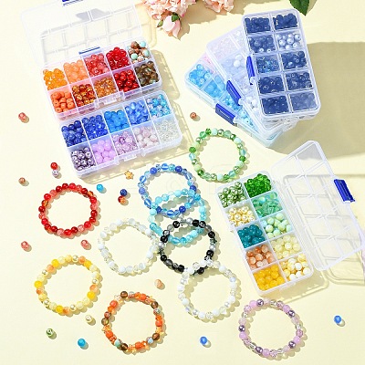 DIY Round Glass Beads Jewelry Making Findings Kits DIY-YW0010-93A-1